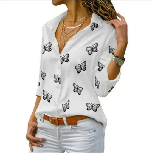 Butterfly Print Blouses ShirtsTops5XL-Button-Up-Shirt-Women-Oversize-Ladies-Tops-Long-Sleeve-Blouse-Elegant-Green-V-Neck-Chiffon.jpg_640x640-2