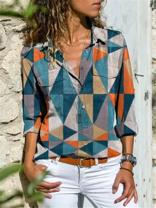 Turn-Down Collar Elegant Geometry BlousesTopsElegant-Geometry-Blouse-New-Turn-Down-Collar-Long-Sleeve-Women-Tops-Shirts-Casual-Work-Shirt-Blusas.jpg_Q90.jpg_-2