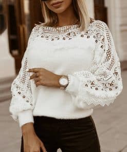 Women’S Autumn Plush Pullovers Lace SweatersTopsdescriptionimage6H0f0519e3f64043dcb4c9f5176275c2c9V