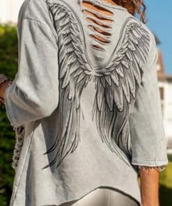 New Summer Women’s Sexy Gray Hollow Out ShirtTopsmainimage02022-New-Summer-Women-Sexy-Gray-Hollow-Out-Tops-Round-Neck-Daily-Wear-Tees-Shirts-Wings