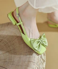 New Women’s Summer Butterfly Knot SandalsSandalsmainimage02022-New-Women-Sandals-Summer-Green-Beige-Thick-Slippers-Fashion-Party-Bow-Lolita-Flats-Women-Mules
