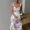 Summer Floral Print White Midi DressDressesmainimage02022-Summer-Floral-Print-Women-Dress-Midi-Sleeveless-Backless-Elegant-Lace-Up-Bodycon-Dresses-Beach-Party
