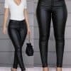 Women’s Leather High Waist Casual LeggingsBottomsmainimage0Female-Leather-Leggings-Pants-Girl-Solid-Small-Feet-Fashion-Pants-Stretch-Trousers-Slim-Fit-Autumn-High