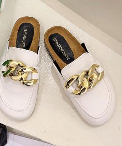 Women’s Summer Retro Half LoafersFlatsmainimage0Summer-Retro-Loafers-Woman-Round-Head-Gold-Chain-Closed-Toe-Casual-2022-Ytmtloy-Indoor-House-Slippers