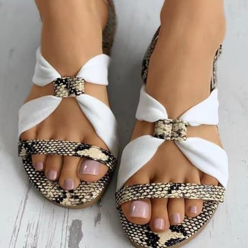 Snakeskin Grid Color-block Slingback SandalsSandalsmainimage0Summer-Women-Sandals-2022-Flat-Casual-Shoes-Bead-Slip-on-Sandalias-Sexy-Flip-Flop-Ladies-Shoes