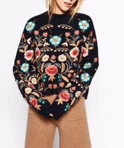 Women’s Black Floral Embroidery Pullover SweaterTopsmainimage0TEELYNN-black-floral-Embroidery-Pullover-Sweater-Women-boho-Long-Sleeve-O-neck-Autumn-Winter-jumper-Top