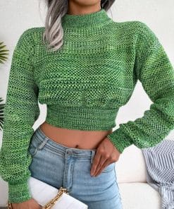Women’s Fashion Colorful O-Neck Crop Knit SweatersTopsmainimage0Women-2022-New-Fall-Winter-Fashion-Colorful-O-Neck-Long-Sleeve-Crop-Knit-Sweater-For-Ladies