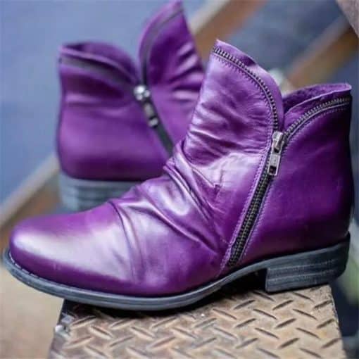 Women’s New Leather Ankle Flat Comfortable BootsBootsmainimage0Women-Boots-New-Leather-Ankle-Boots-Flat-Shoes-Autumn-Winter-Snow-Boots-Platform-Zipper-Punk-Boots