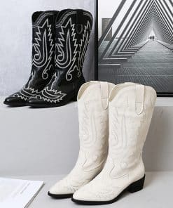 Women’ Mid Calf Cowboy Pointed Toe Western BootsBootsmainimage0Women-Mid-Calf-Western-Boots-Cowboy-Pointed-Toe-Knee-High-Pull-on-Boots-Ladies-2022-Fashion