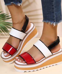 Women’s Platform Wedge Non-slip Multi-Color Gladiator SandalsSandalsmainimage0Women-Sandals-2022-New-Casual-Heels-Woman-Platform-Wedges-Non-slip-Shoes-Ladies-Summer-Sandals-Buckle