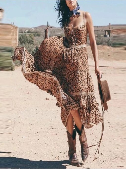 Boho Leopard Print Strap Long DressDressesmainimage1Boho-Leopard-Print-Strap-Long-Dresses-Women-Lace-Patchwork-Sashes-Ladies-Sexy-Summer-Maxi-Party-Wear