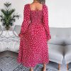 Elegant Square Neck Full Sleeve A-Line Pleated Long DressDressesmainimage1Elegant-Square-Neck-Full-Sleeve-A-Line-Pleated-Printed-Long-Dress-Women-s-Fall-Winter-Chic