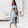 2 Piece Summer Elegant Ruffled Backless DressDressesmainimage1Summer-Elegant-Ruffled-Backless-Dress-Sets-Women-Fashion-Puff-Sleeve-Strapless-Elastic-Two-Pieces-Ladies-Maxi