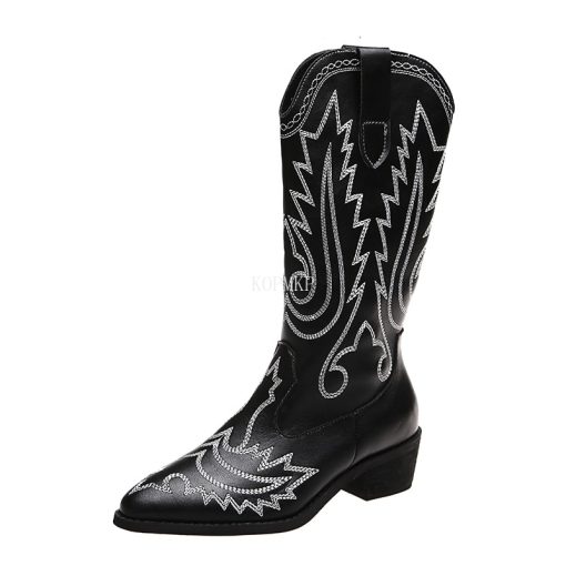 Women’ Mid Calf Cowboy Pointed Toe Western BootsBootsmainimage1Women-Mid-Calf-Western-Boots-Cowboy-Pointed-Toe-Knee-High-Pull-on-Boots-Ladies-2022-Fashion