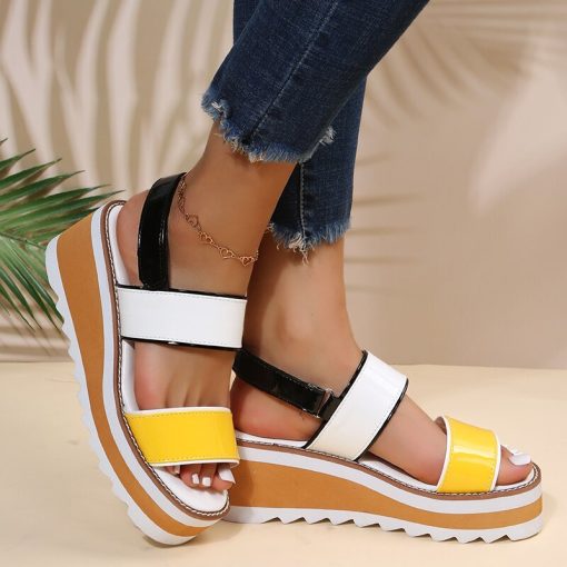 Women’s Platform Wedge Non-slip Multi-Color Gladiator SandalsSandalsmainimage1Women-Sandals-2022-New-Casual-Heels-Woman-Platform-Wedges-Non-slip-Shoes-Ladies-Summer-Sandals-Buckle