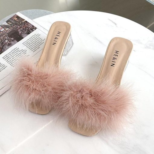 Women’s Summer Sexy Fur SlippersSandalsmainimage1Women-Slippers-Summer-2021-New-Fashion-Stiletto-Sandals-Open-Toe-High-Heel-Zapatillas-Mujer-Casa-Sapatos
