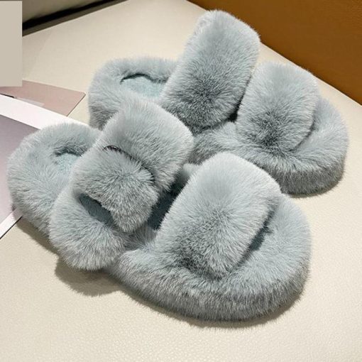 Fashion Soft Warm Comfort Flat Fur Home Slippers – Miggon