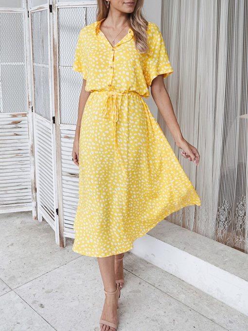 Summer Vintage Solid Yellow DressDressesmainimage2ATUENDO-Summer-Vintage-Solid-Yellow-Dress-for-Women-Bohemian-Sexy-Soft-High-Waist-Dresses-Boho-Wedding-1