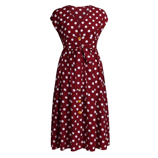 Plus Size Fashion Elegant Ladies Polka Dot Dress – Miggon