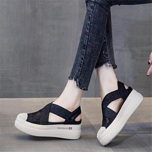 Hollow Fisherman Flat Canvas Breathable Cut Out Shallow Casual SneakersSandalsmainimage2Hollow-Fisherman-Female-Women-Flat-Canvas-Shoe-Spring-Summer-Breathable-Cut-Out-Shallow-Slip-on-Casual