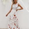 Bohemian Fashion DressDressesmainimage2Simplee-Floral-print-stripe-summer-dress-women-Bohemian-fashion-elegant-midi-dresses-Casual-spring-stitching-lady