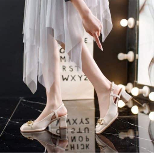 Horseback Buckle Casual Fashion SandalsSandalsmainimage2The-New-Summer-Edition-Of-2022-Women-s-Pure-Color-High-Heeled-Shoes-With-Horseback-Buckle