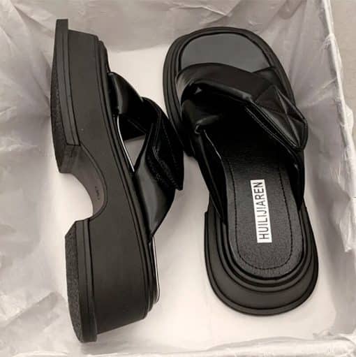Fashion Concise Casual Comfortable Soft SandalsSandalsmainimage3Fashion-Concise-Women-Sandals-Flats-Platforms-Casual-Comfortable-Soft-Genuine-Leather-Shoes-Woman-Summer-2022-New