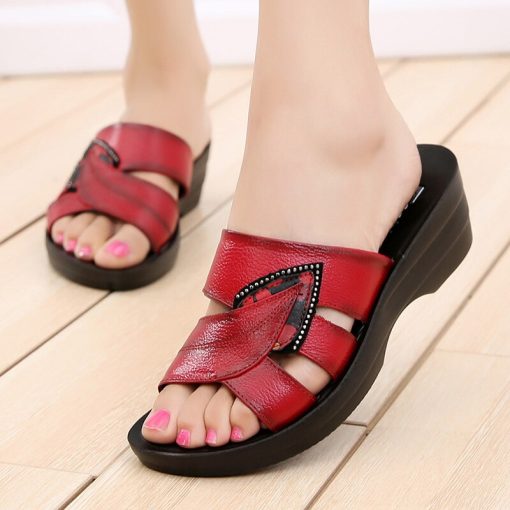 Genuine Leather Casual Mother SlippersSandalsmainimage3GKTINOO-Women-Slippers-Shoes-Genuine-Leather-Casual-Slides-Women-Summer-Shoes-Retro-Solid-Mother-Shoes-Wedges