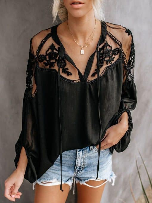 Women’s Embroidery Patchwork Casual Lace Mesh TopsTopsmainimage3Lace-Mesh-Shirt-Women-Embroidery-Patchwork-Casual-Long-Sleeve-Tops-Summer-Sexy-Chiffon-Blouse-Loose-Tops