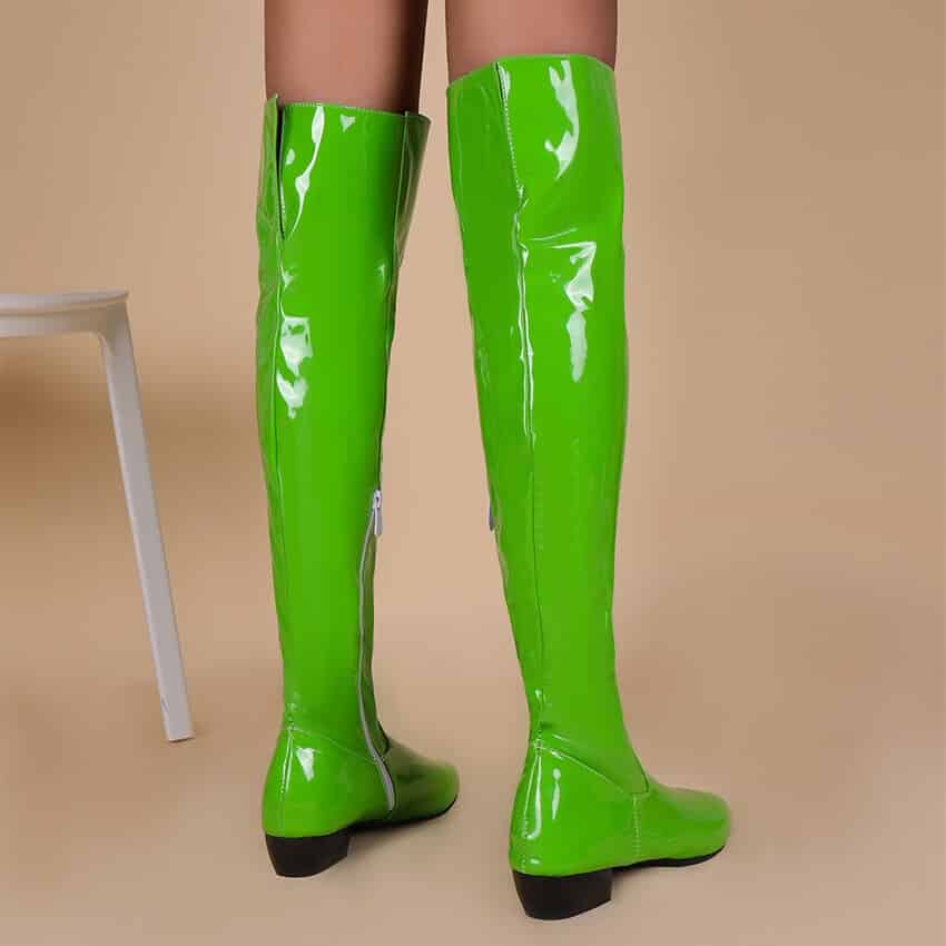 Women’s Candy Color Patent Leather Boots – Miggon