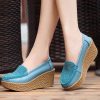 Women’s Genuine Leather Wedge Platform LoafersFlats