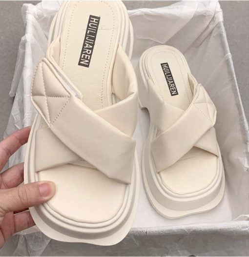Fashion Concise Casual Comfortable Soft SandalsSandalsmainimage4Fashion-Concise-Women-Sandals-Flats-Platforms-Casual-Comfortable-Soft-Genuine-Leather-Shoes-Woman-Summer-2022-New