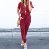 Women’s Spring Summer JumpsuitsSwimwearsmainimage4Spring-Summer-Jumpsuit-Women-Solid-V-neck-Casual-Bodysuit-Rompers-Black-Lace-Up-Jump-Suit-Overalls