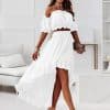 2 Piece Summer Elegant Ruffled Backless DressDressesmainimage4Summer-Elegant-Ruffled-Backless-Dress-Sets-Women-Fashion-Puff-Sleeve-Strapless-Elastic-Two-Pieces-Ladies-Maxi