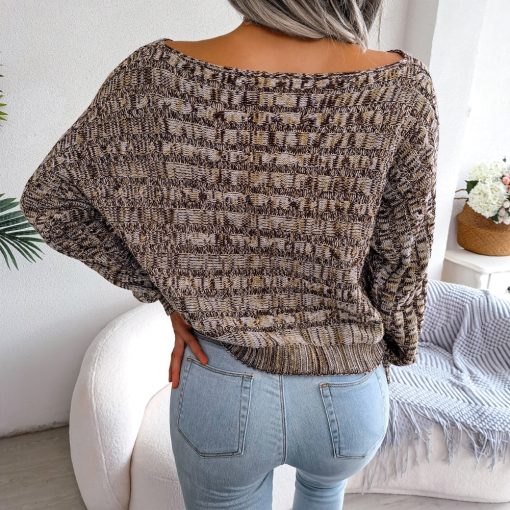 New Women Fall Winter Fashion Off Shoulder Knitted Loose SweatersTopsmainimage52022-New-Women-Fall-Winter-Fashion-Colorful-Twist-Long-Sleeve-Off-Shoulder-Knit-Loose-Sweater-For