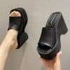 Summer Black White Chunky Leisure Platform Wedge SandalsSandalsmainimage5Big-Size-Summer-Black-White-Chunky-Heeled-Mules-Leisure-Platform-Wedges-Sandals-Shoes-For-Women-2022