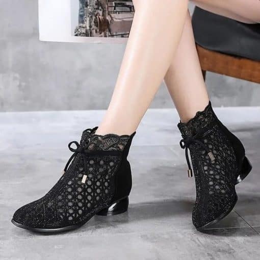 New Fashion Summer Ankle Mesh BootBootsvariantimage02022-New-Fashion-Summer-Ankle-Boots-Women-s-Shoes-Women-s-Mid-Heel-High-Heels-Heel