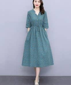 Japanese Style Cotton Vintage Floral DressDressesvariantimage0Anteef-short-sleeve-cotton-vintage-floral-dresses-for-women-casual-loose-long-summer-dress-elegant-clothing