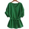 Casual Cotton Linen Solid Short Sleeve ShirtsTopsvariantimage0Women-s-T-shirt-V-Neck-Green-Blouses-Tops-Women-2022-Casual-Cotton-Linen-Solid-Short