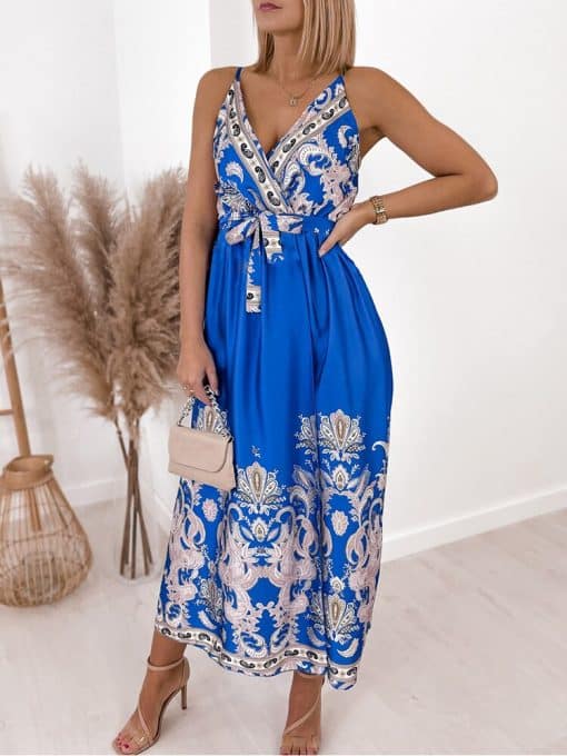 Elegant Sleeveless A-line Midi Dress – Miggon