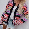 Women’s Striped Patchwork SweatersTopsvariantimage1Fitshinling-Bohemian-Cardigan-Sweater-Women-Buttons-Up-Hollow-Out-Sexy-Slim-Jacket-Female-Autumn-Striped-Colorful