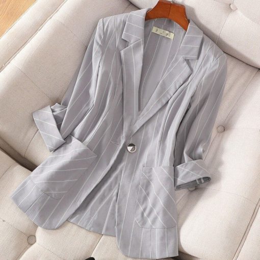 New Striped Slim Women’s Suit JacketsTopsvariantimage1Small-Suit-Jacket-Women-s-2022-Spring-and-Summer-New-Striped-Slim-Sleeve-Slim-Suit-Suit