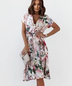 Summer Floral Print DressDressesvariantimage1Summer-Floral-Print-Dress-Woman-Elegant-V-Neck-A-line-Midi-Dresses-For-Women-2022-Casual