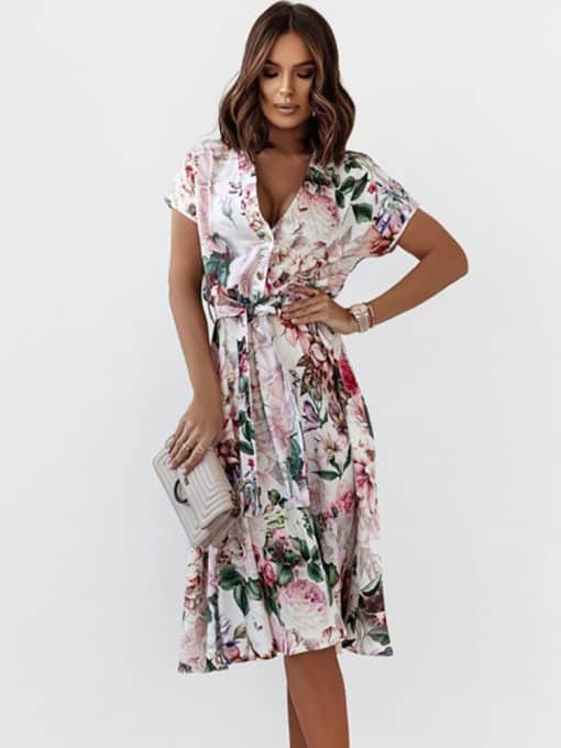 Summer Floral Print Dress – Miggon