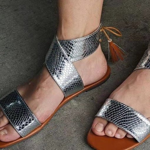 Summer Women’s Flat SandalsSandalsvariantimage22021-Summer-Women-s-Flat-Sandals-With-Ankle-Straps-Open-Toe-Gladiator-Sandal-Tassels-Roman-Shoes