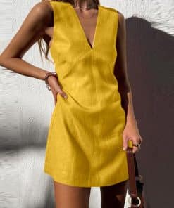 Sexy Sleeveless Mini DressDressesvariantimage2Sexy-Sleeveless-Mini-Dress-2022-Celmia-Fashion-V-Neck-Party-Elegant-Sundress-Summer-Casual-Loose-Stitching