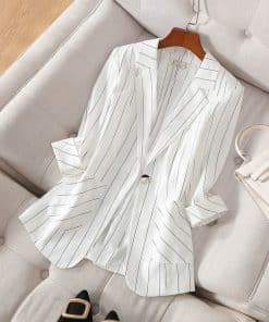 New Striped Slim Women’s Suit JacketsTopsvariantimage2Small-Suit-Jacket-Women-s-2022-Spring-and-Summer-New-Striped-Slim-Sleeve-Slim-Suit-Suit