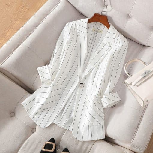 New Striped Slim Women’s Suit JacketsTopsvariantimage2Small-Suit-Jacket-Women-s-2022-Spring-and-Summer-New-Striped-Slim-Sleeve-Slim-Suit-Suit