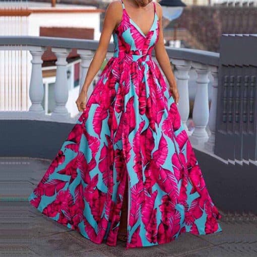 Women’s Elegant Chic Slit Maxi DressDressesvariantimage2Women-Elegant-Chic-Slit-Beach-Maxi-Dress-Summer-Sexy-V-Neck-Floral-Print-Sling-Dress-Fashion