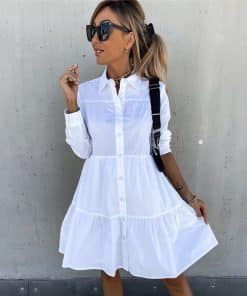 Women’s Casual Ruffle Shirt DressDressesvariantimage32021-Autumn-Ruffles-Shirt-Dress-Women-Casual-Long-Sleeve-Lapel-Single-Breasted-A-line-Office-Ladies